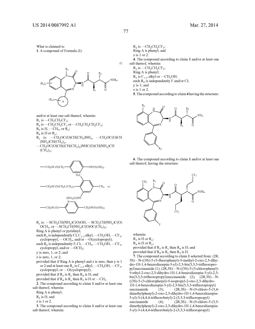 BIS(FLUOROALKYL)-1,4-BENZODIAZEPINONE COMPOUNDS AND PRODRUGS THEREOF - diagram, schematic, and image 84