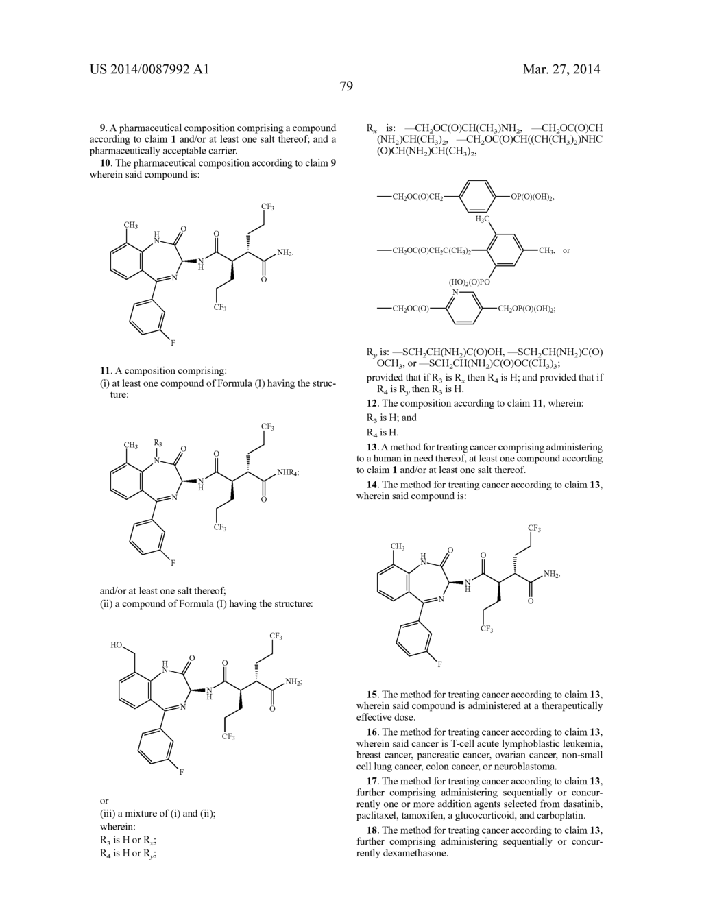BIS(FLUOROALKYL)-1,4-BENZODIAZEPINONE COMPOUNDS AND PRODRUGS THEREOF - diagram, schematic, and image 86