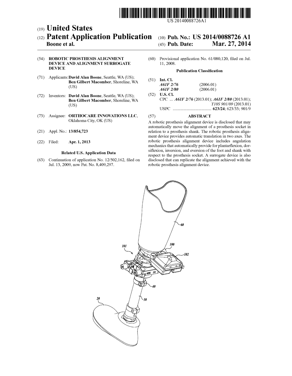 ROBOTIC PROSTHESIS ALIGNMENT DEVICE AND ALIGNMENT SURROGATE DEVICE - diagram, schematic, and image 01