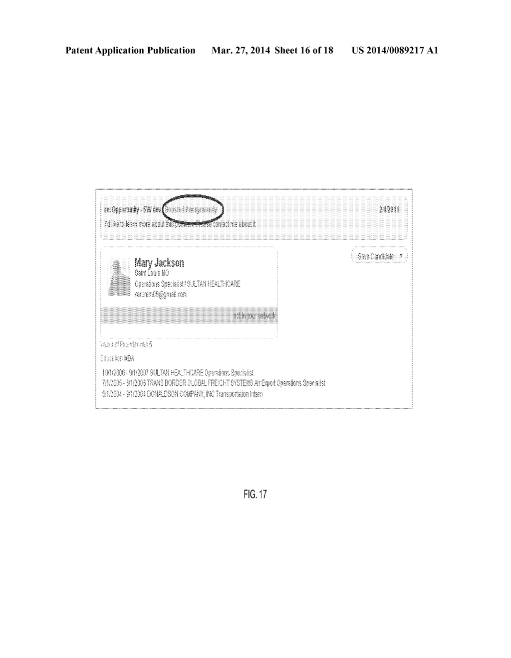 SYSTEM AND METHOD FOR SOCIAL RECRUITING - diagram, schematic, and image 17