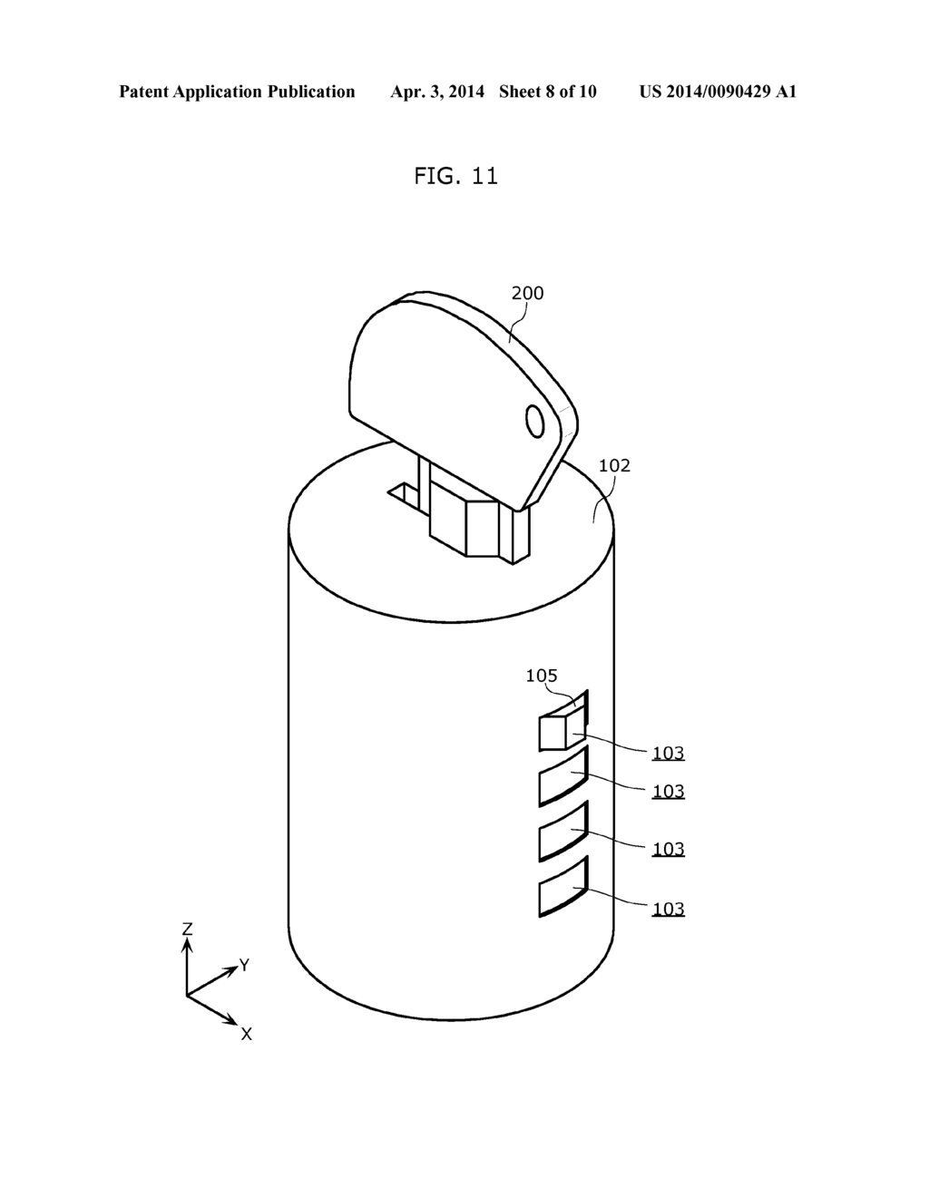 CYLINDER LOCK, ELECTRONIC DEVICE, AND CASH REGISTER - diagram, schematic, and image 09