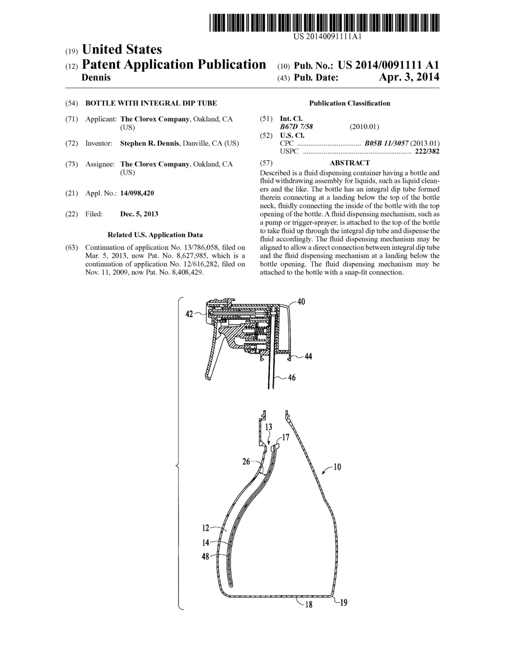 BOTTLE WITH INTEGRAL DIP TUBE - diagram, schematic, and image 01