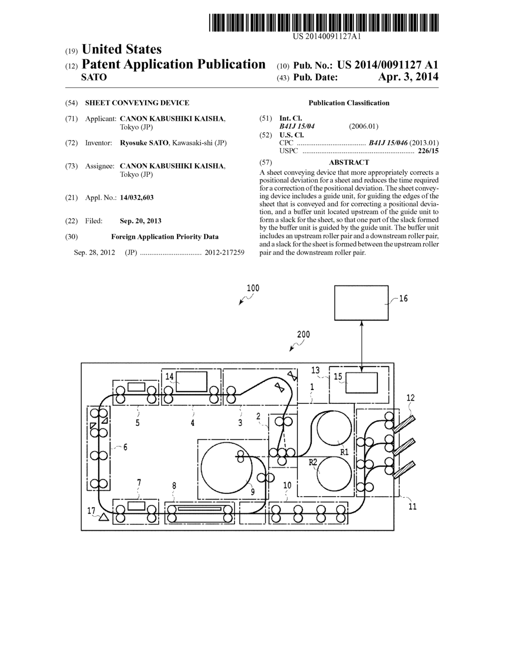 SHEET CONVEYING DEVICE - diagram, schematic, and image 01