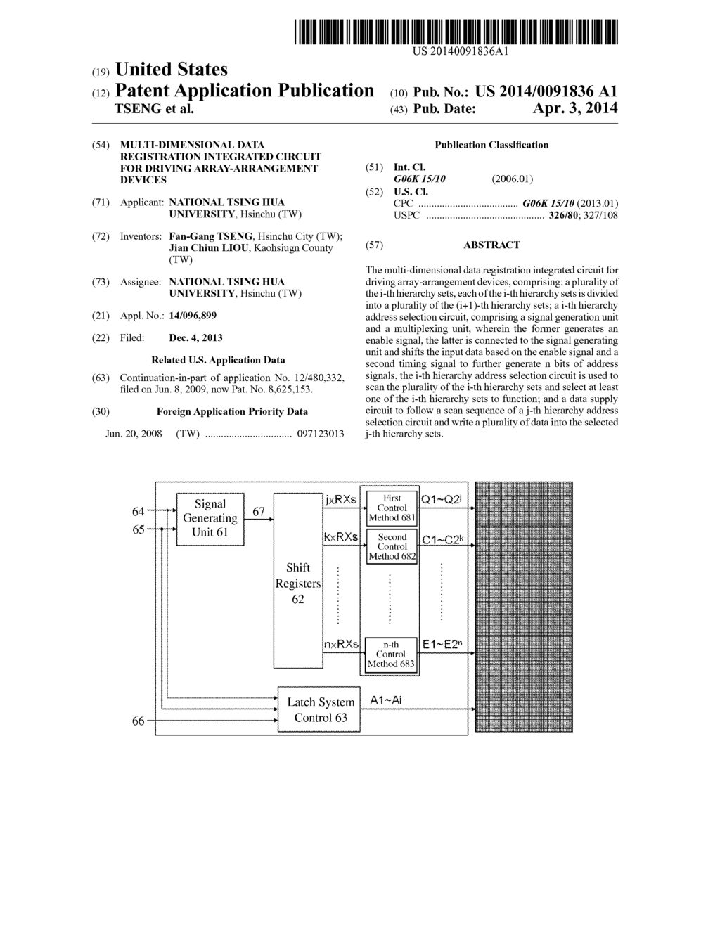 MULTI-DIMENSIONAL DATA REGISTRATION INTEGRATED CIRCUIT FOR DRIVING     ARRAY-ARRANGEMENT DEVICES - diagram, schematic, and image 01