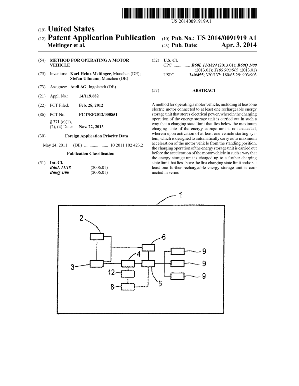 METHOD FOR OPERATING  A MOTOR VEHICLE - diagram, schematic, and image 01