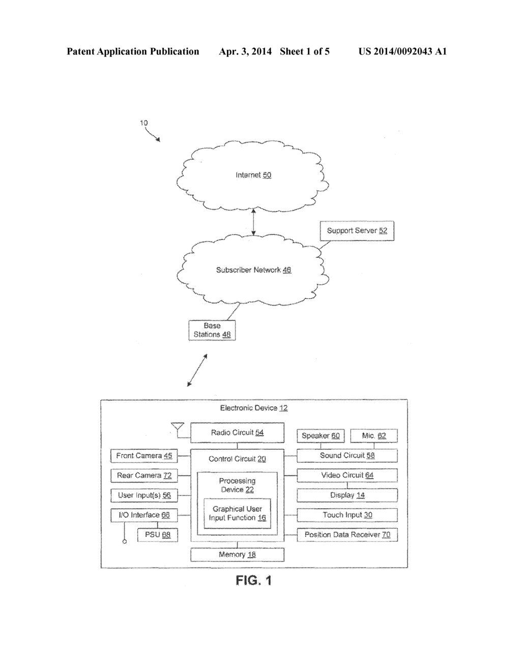 ELECTRONIC DEVICE WITH DYNAMIC POSITIONING OF USER INTERFACE ELEMENT - diagram, schematic, and image 02