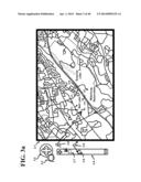 METHOD AND APPARATUS OF PHYSICALLY MOVING A PORTABLE UNIT TO VIEW AN IMAGE     OF A STATIONARY MAP diagram and image