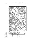 METHOD AND APPARATUS OF PHYSICALLY MOVING A PORTABLE UNIT TO VIEW AN IMAGE     OF A STATIONARY MAP diagram and image