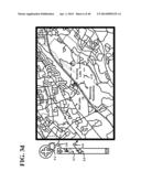 METHOD AND APPARATUS OF PHYSICALLY MOVING A PORTABLE UNIT TO VIEW AN IMAGE     OF A STATIONARY MAP diagram and image