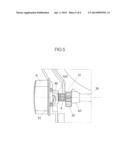 DEVICE FOR ADJUSTING AN OPTICAL TUBE ARRANGED IN THE HOUSING OF A     HEADLIGHT OR OPTICAL DEVICE diagram and image