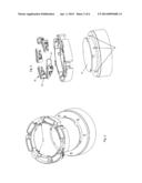 DEVICE FOR FASTENING AND CONTACTING A LIGHTING MEANS AND/OR A LIGHTING     MODULE, AND LAMP diagram and image