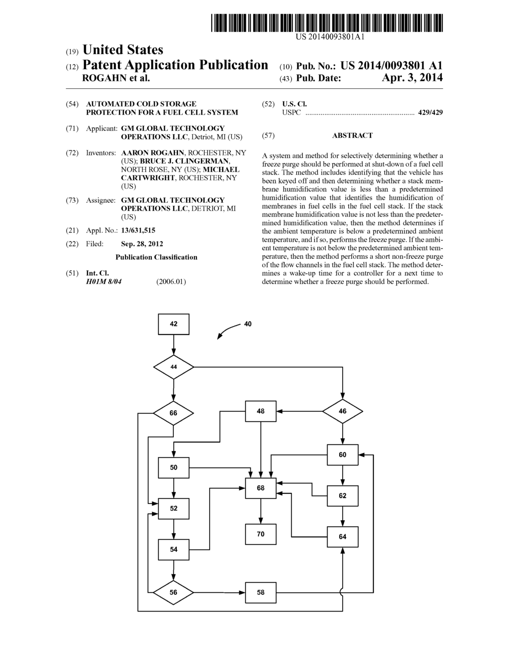 AUTOMATED COLD STORAGE PROTECTION FOR A FUEL CELL SYSTEM - diagram, schematic, and image 01