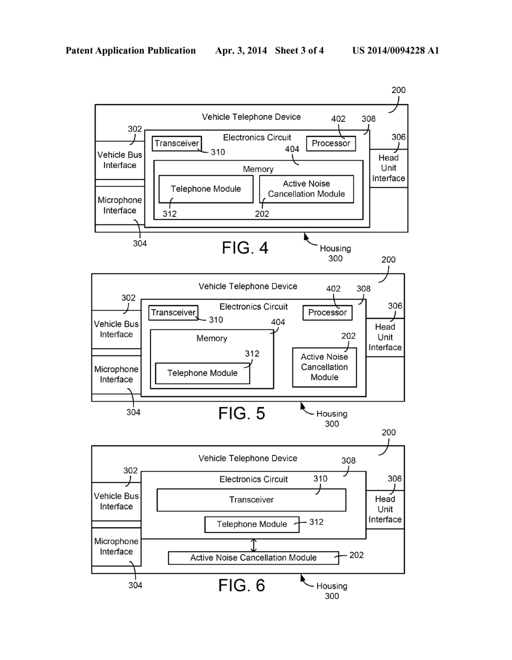 VEHICLE HANDS FREE TELEPHONE SYSTEM WITH ACTIVE NOISE CANCELLATION - diagram, schematic, and image 04