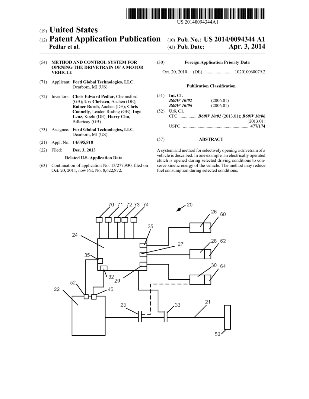 METHOD AND CONTROL SYSTEM FOR OPENING THE DRIVETRAIN OF A MOTOR VEHICLE - diagram, schematic, and image 01