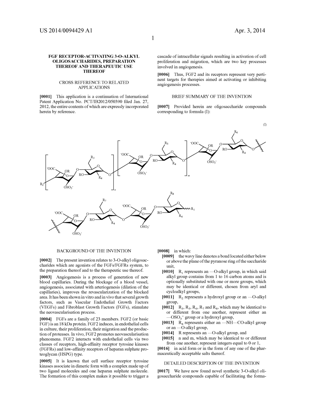 FGF RECEPTOR-ACTIVATING 3-O-ALKYL OLIGOSACCHARIDES, PREPARATION THEREOF     AND THERAPEUTIC USE THEREOF - diagram, schematic, and image 02