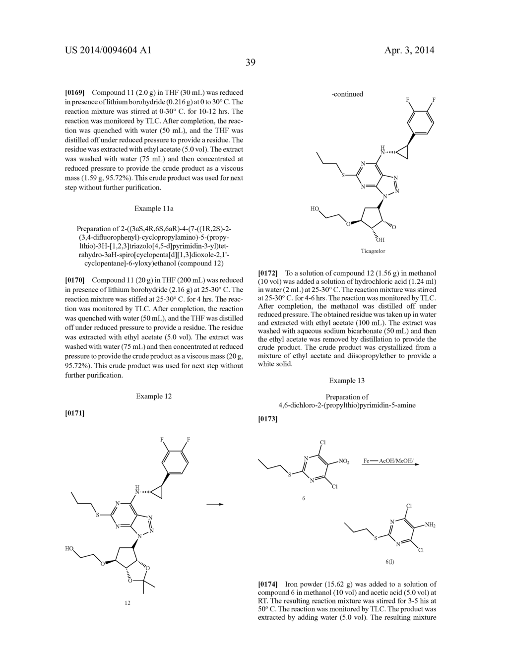 NEW INTERMEDIATES AND PROCESSES FOR PREPARING TICAGRELOR - diagram, schematic, and image 40