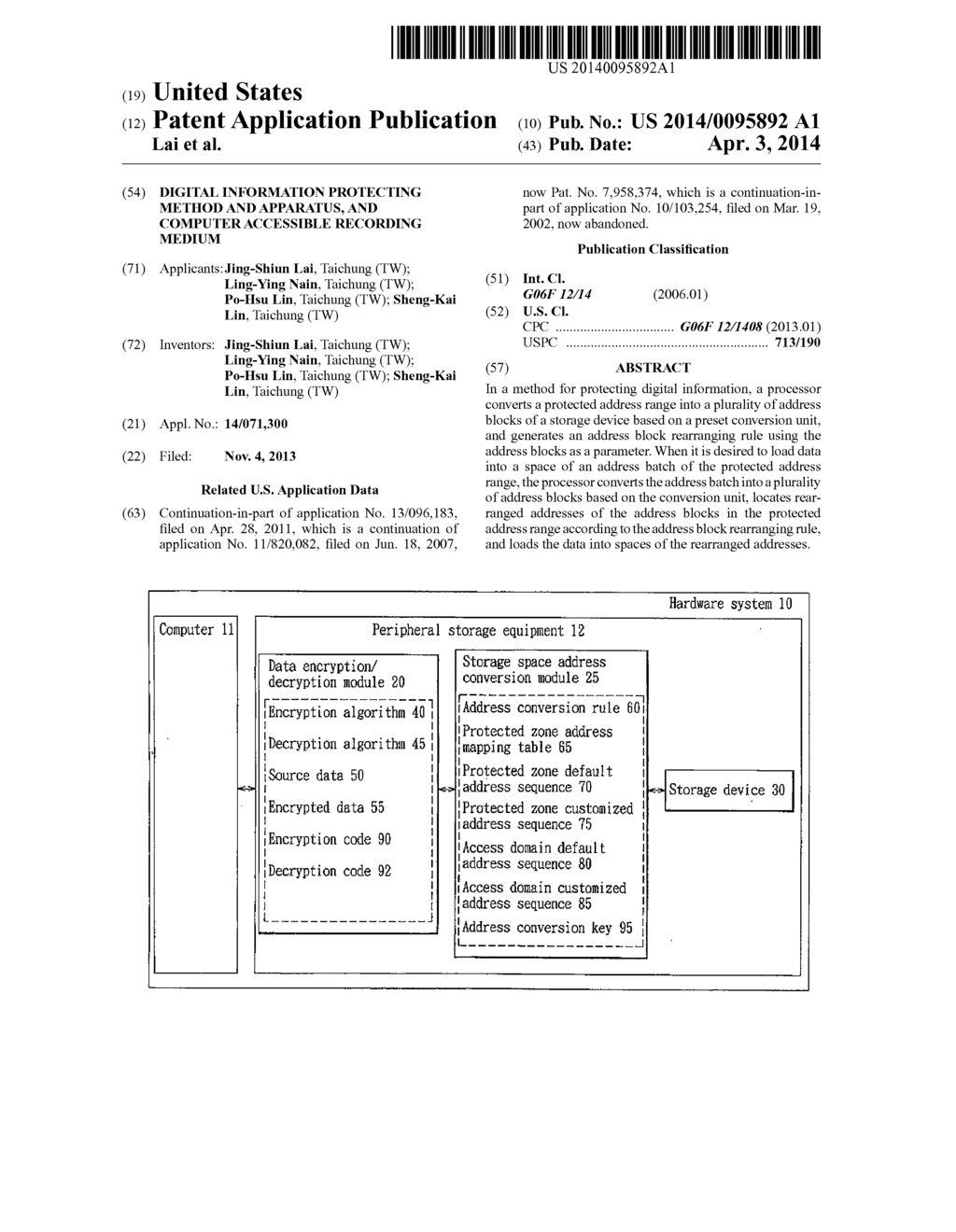 DIGITAL INFORMATION PROTECTING METHOD AND APPARATUS, AND COMPUTER     ACCESSIBLE RECORDING MEDIUM - diagram, schematic, and image 01