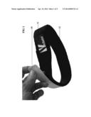 Article of manufacture for stretchable night visibility bands for people     and animals diagram and image