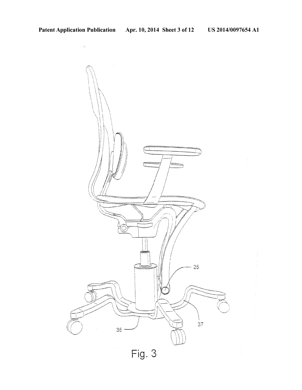 MOBILE ERGONOMIC ROTATING ADJUSTABLE CHAIR WITH LUMBAR SUPPORT - diagram, schematic, and image 04