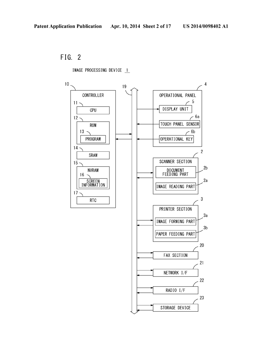 IMAGE PROCESSING DEVICE, NON-TRANSITORY COMPUTER READABLE RECORDING MEDIUM     AND OPERATIONAL EVENT DETERMINING METHOD - diagram, schematic, and image 03