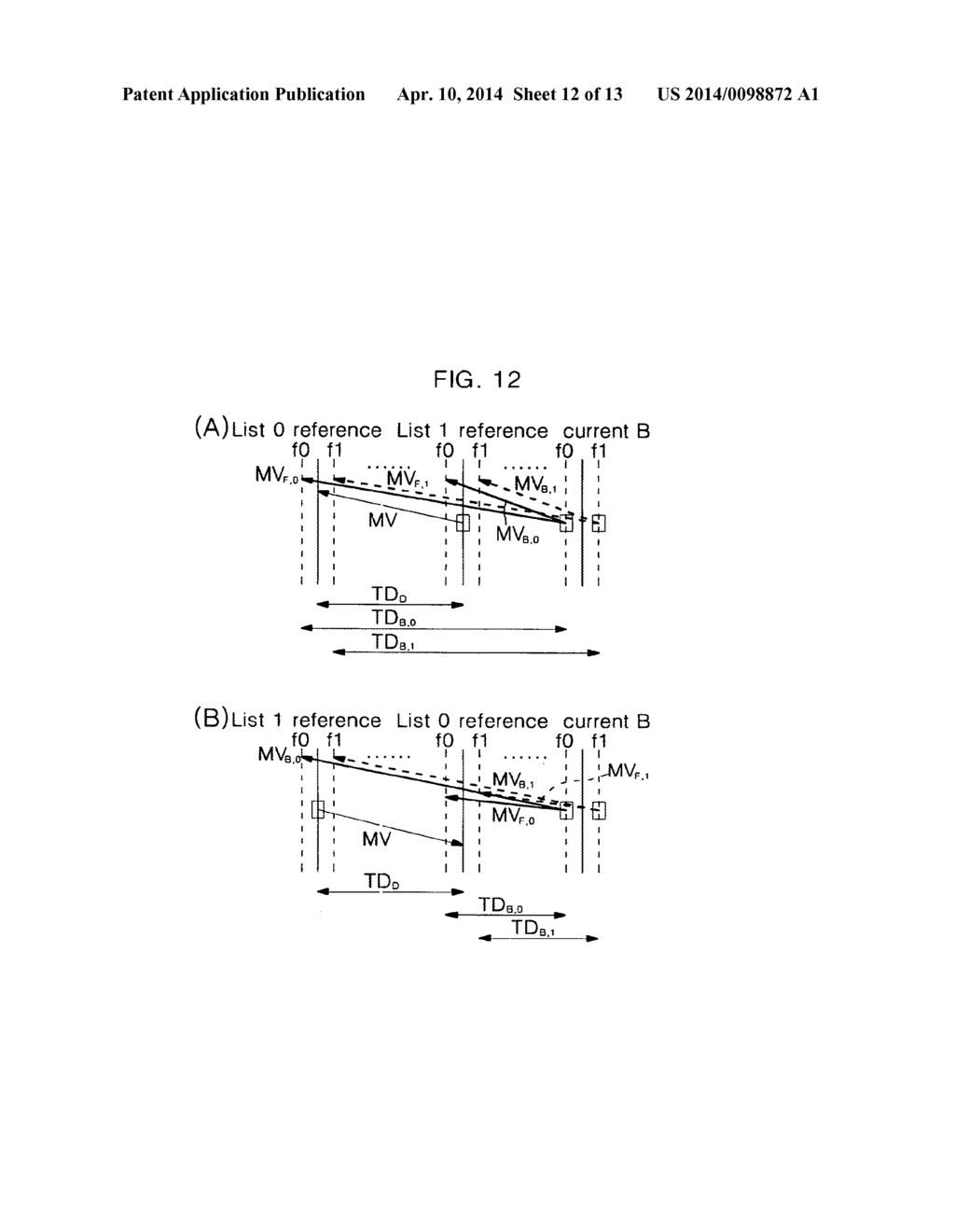 METHOD TO DERIVE AT LEAST ONE MOTION VECTOR OF A BI-PREDICTIVE BLOCK IN A     CURRENT PICTURE - diagram, schematic, and image 13