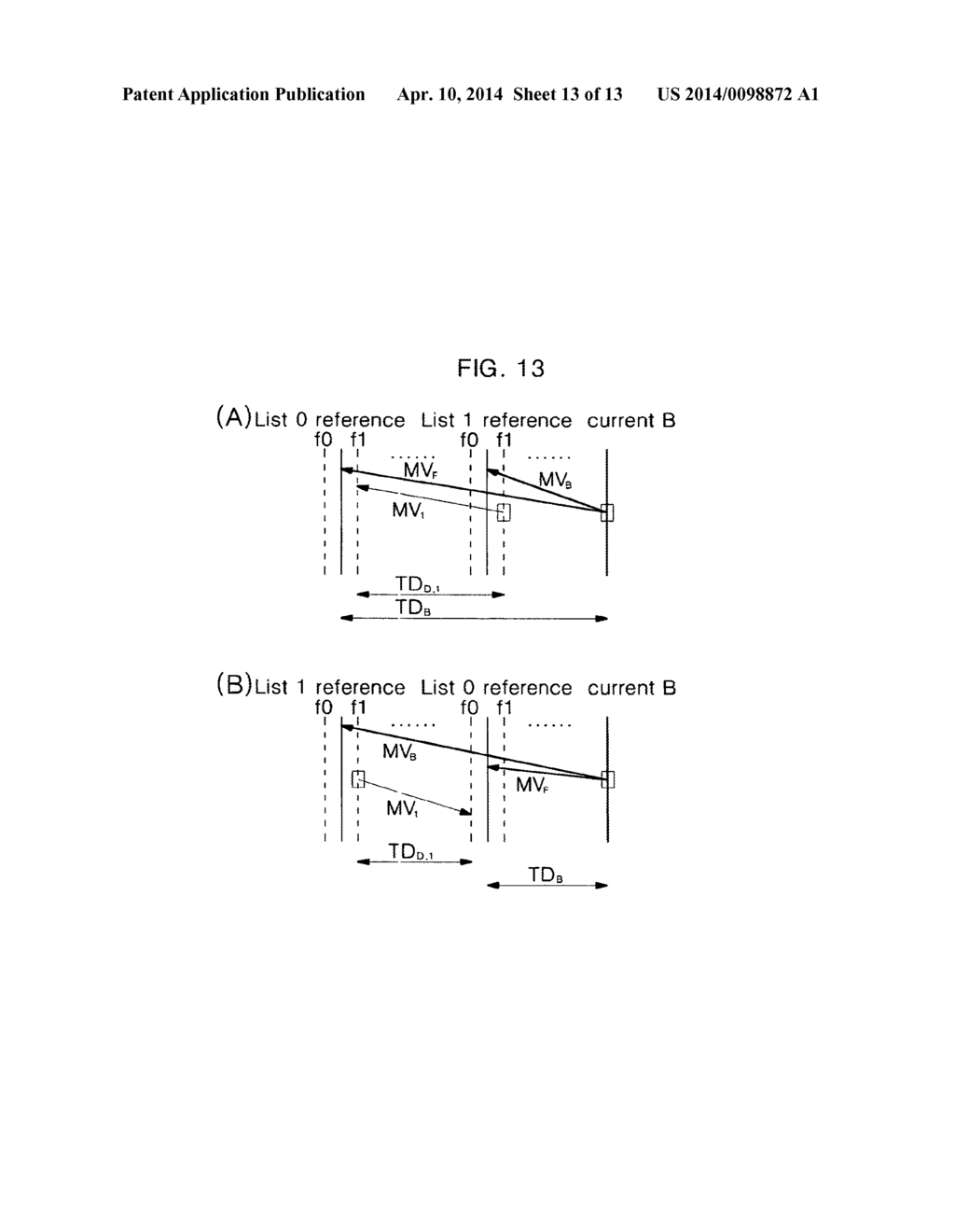 METHOD TO DERIVE AT LEAST ONE MOTION VECTOR OF A BI-PREDICTIVE BLOCK IN A     CURRENT PICTURE - diagram, schematic, and image 14