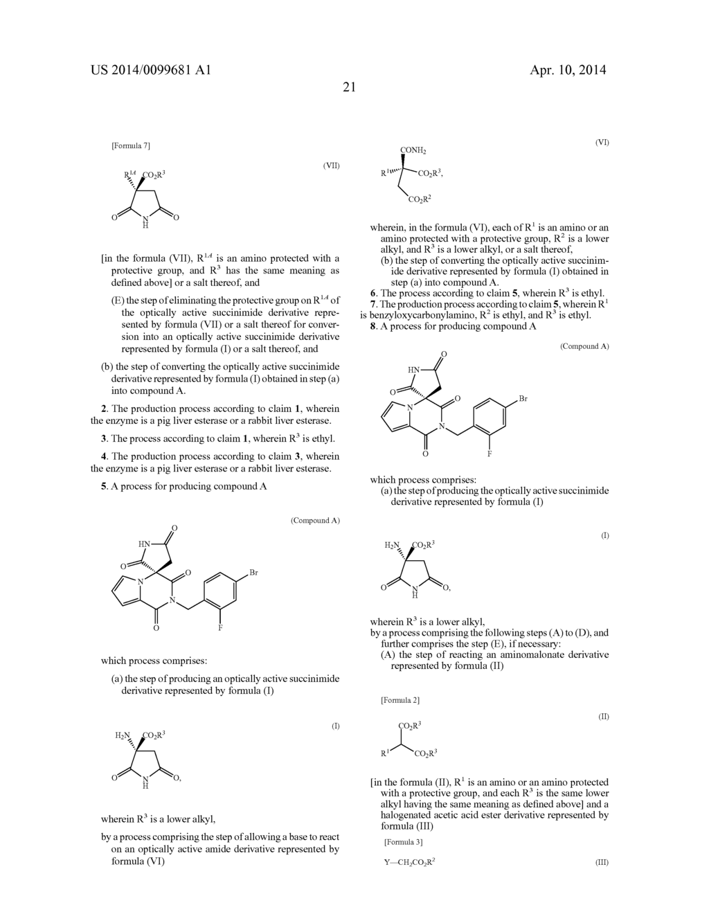 PROCESS FOR PRODUCING OPTICALLY ACTIVE SUCCINIMIDE DERIVATIVES AND     INTERMEDIATES THEREOF - diagram, schematic, and image 22