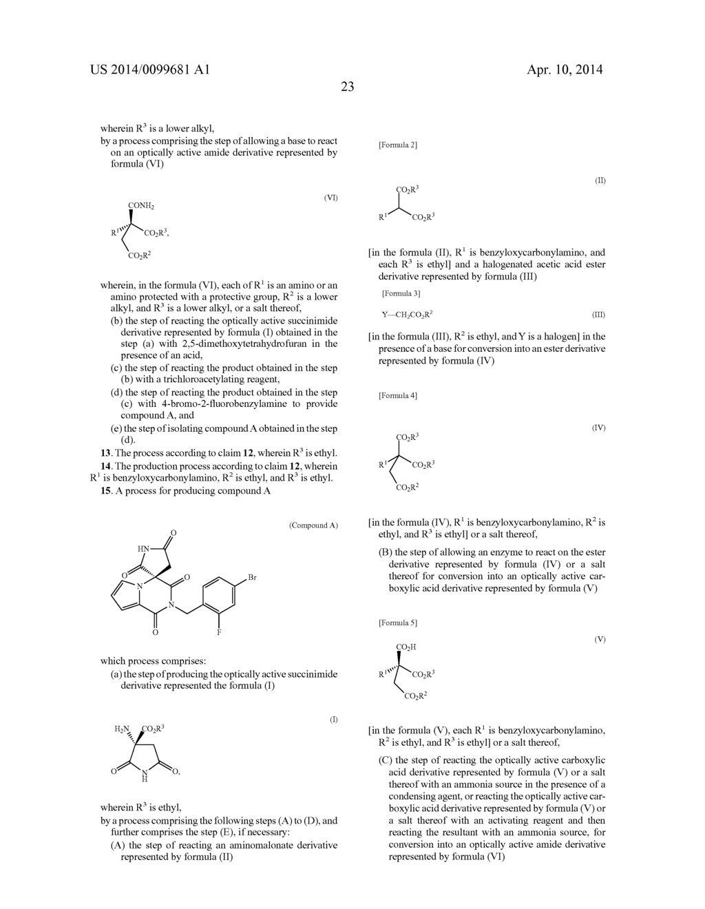 PROCESS FOR PRODUCING OPTICALLY ACTIVE SUCCINIMIDE DERIVATIVES AND     INTERMEDIATES THEREOF - diagram, schematic, and image 24