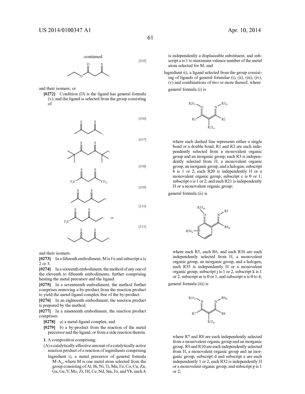 Metal Containing Condensation Reaction Catalysts, Methods for Preparing     the Catalysts, and Compositions Containing the Catalysts - diagram, schematic, and image 62