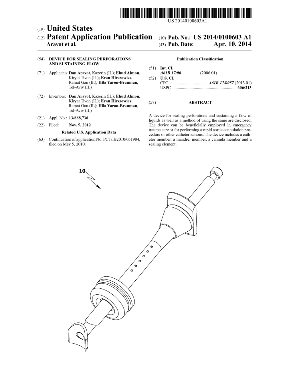 DEVICE FOR SEALING PERFORATIONS AND SUSTAINING FLOW - diagram, schematic, and image 01