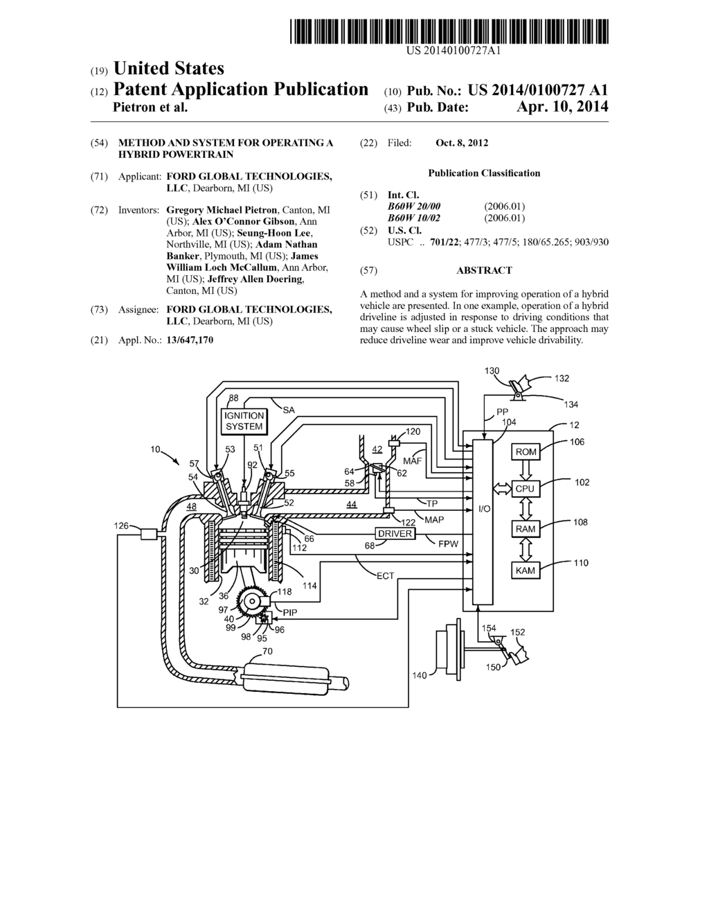 METHOD AND SYSTEM FOR OPERATING A HYBRID POWERTRAIN - diagram, schematic, and image 01