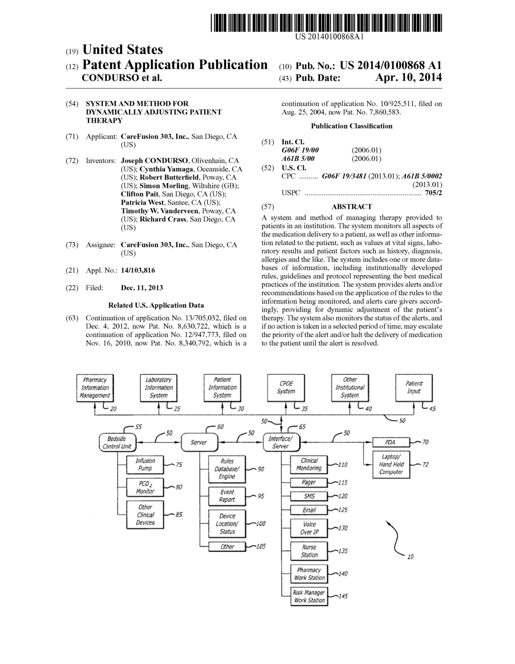 SYSTEM AND METHOD FOR DYNAMICALLY ADJUSTING PATIENT THERAPY - diagram, schematic, and image 01