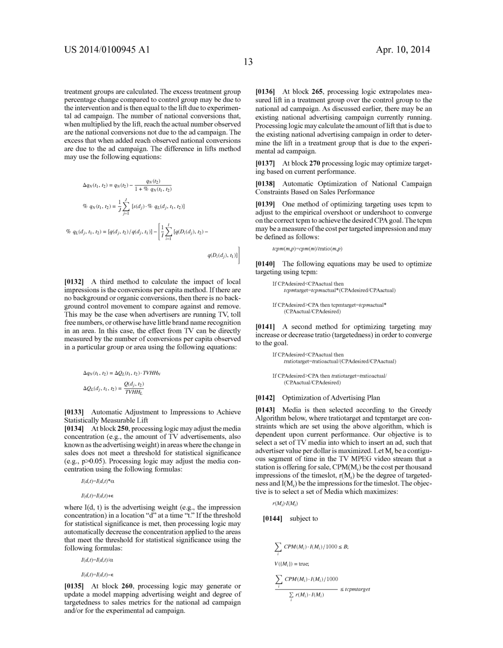 TRACKING AND MANAGING ADVERTISING CAMPAIGNS USING MIRRORED EXPERIMENTAL     DESIGNS - diagram, schematic, and image 36