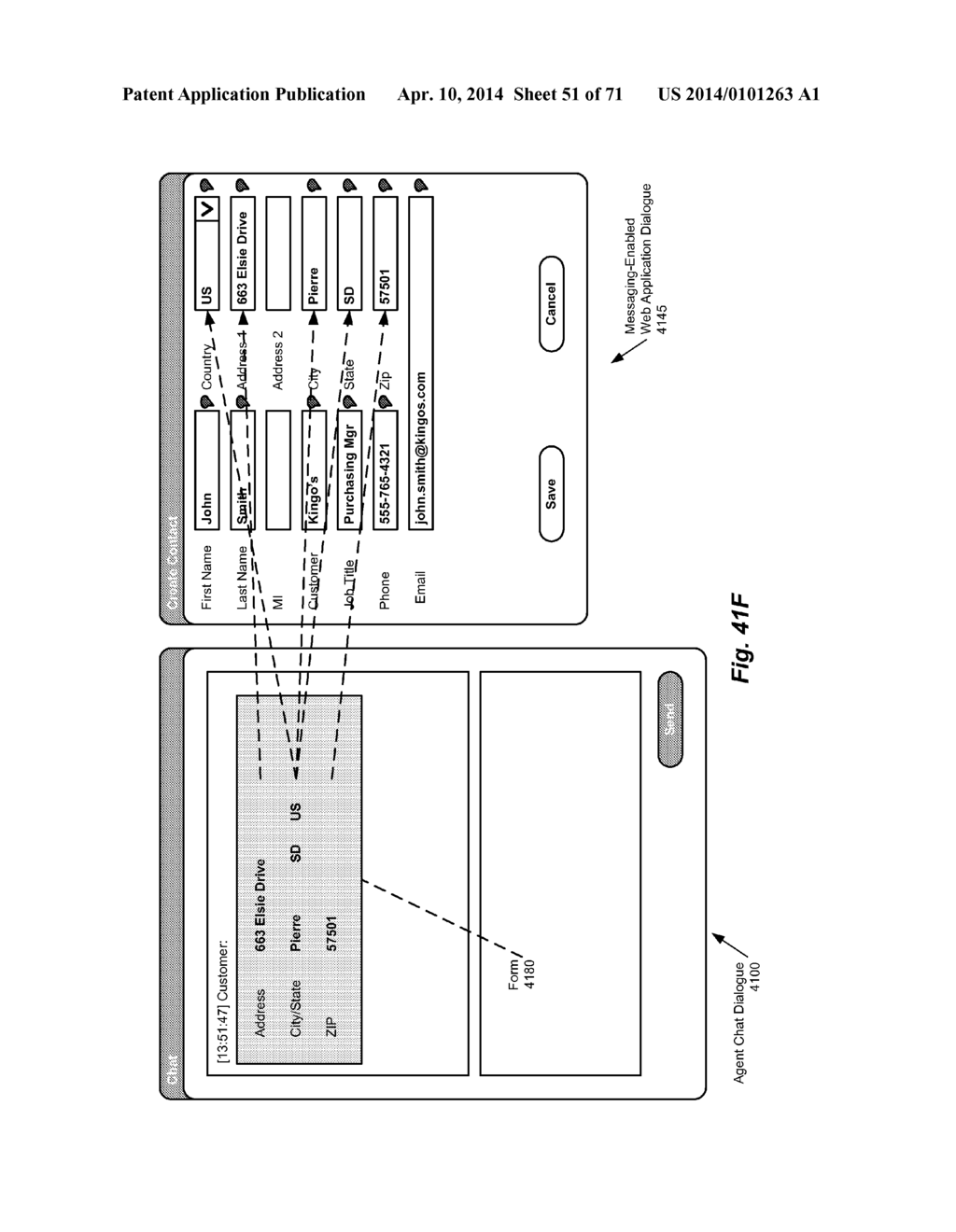 MESSAGING ARCHITECTURE CONFIGURED TO USE AN EXECUTION-ENABLED ELEMENT TO     INITIATE AN OPERATION IN AN APPLICATION - diagram, schematic, and image 52