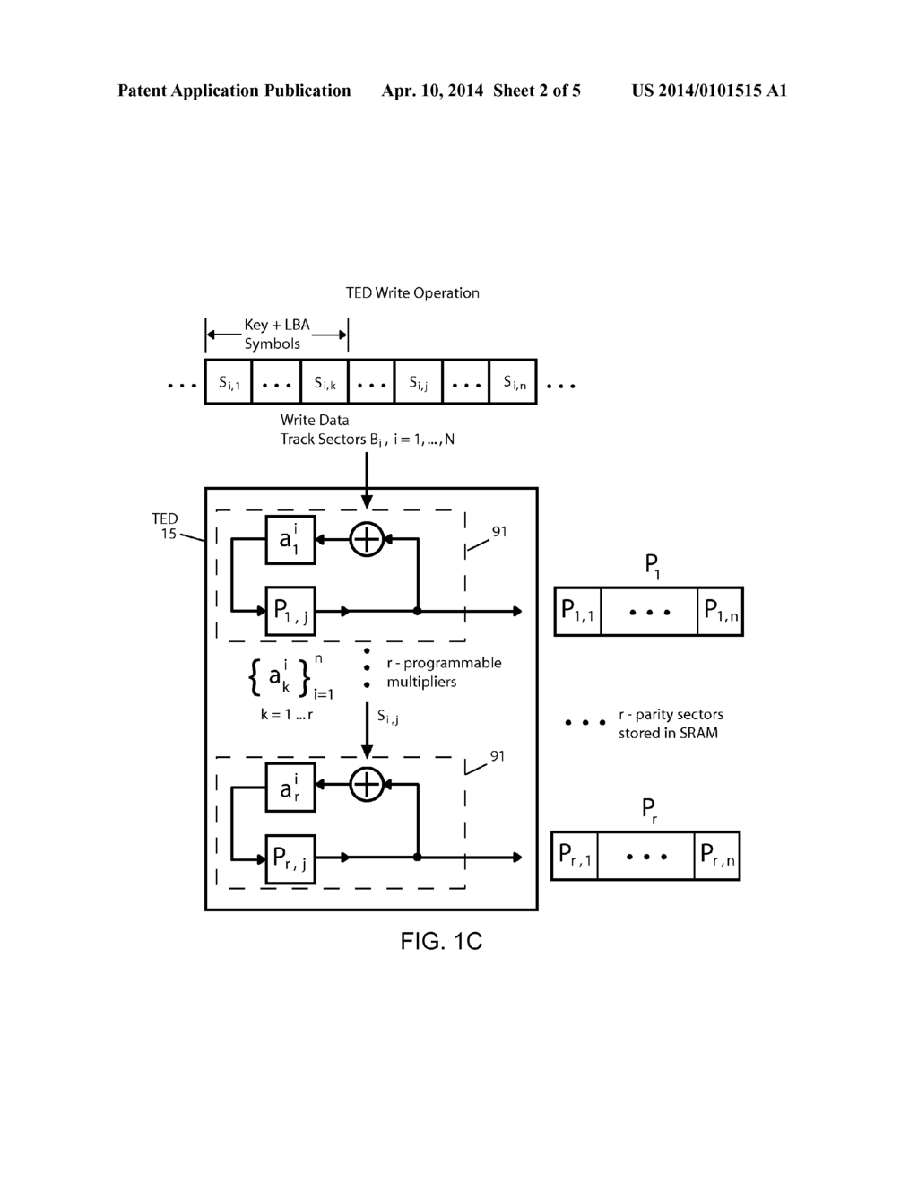 SCALABLE REPAIR BLOCK ERROR CORRECTION FOR SEQUENTIAL MULTIPLE DATA BLOCKS     IN A MAGNETIC DATA STORAGE DEVICE - diagram, schematic, and image 03