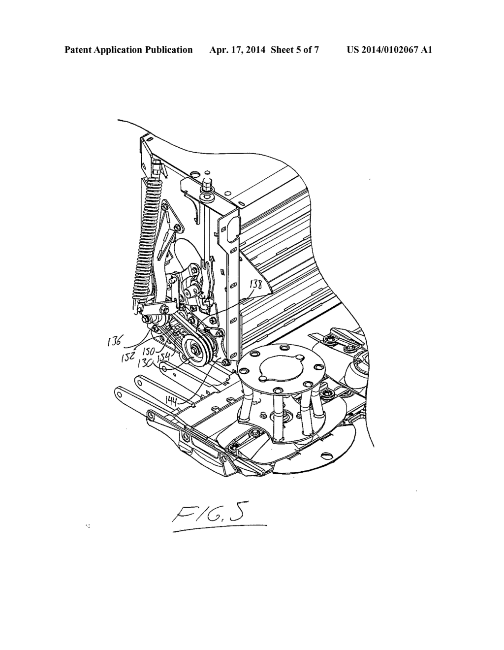 Rotary Disk Crop Harvesting Header with Rearwardly Shifted Top     Conditioning Roll and Lower Rear Deflector - diagram, schematic, and image 06