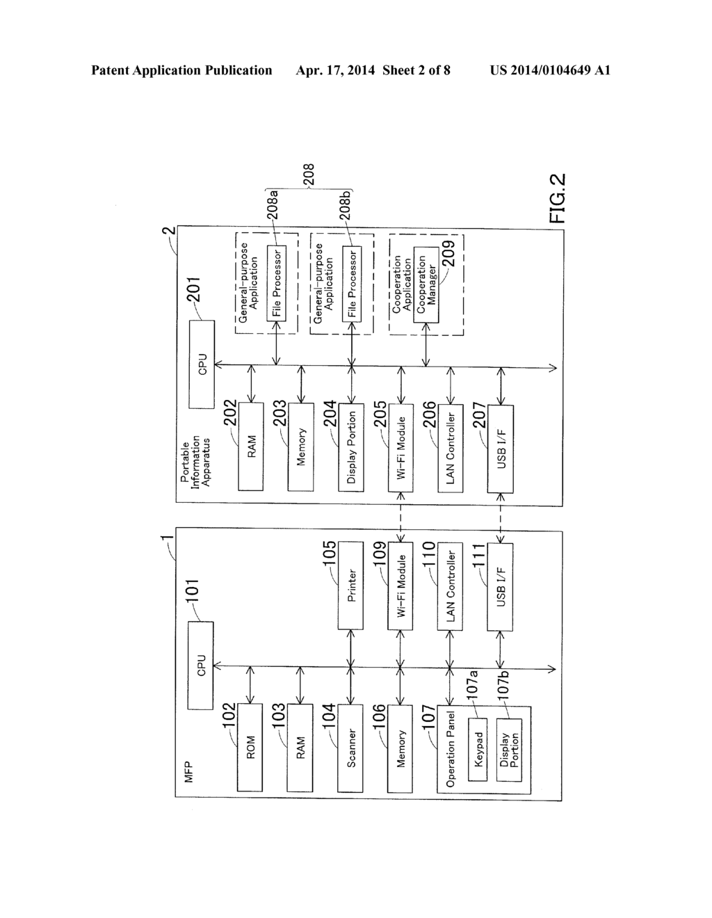 COOPERATIVE IMAGE PROCESSING SYSTEM, COOPERATION METHOD, PORTABLE TERMINAL     APPARATUS, AND RECORDING MEDIUM - diagram, schematic, and image 03