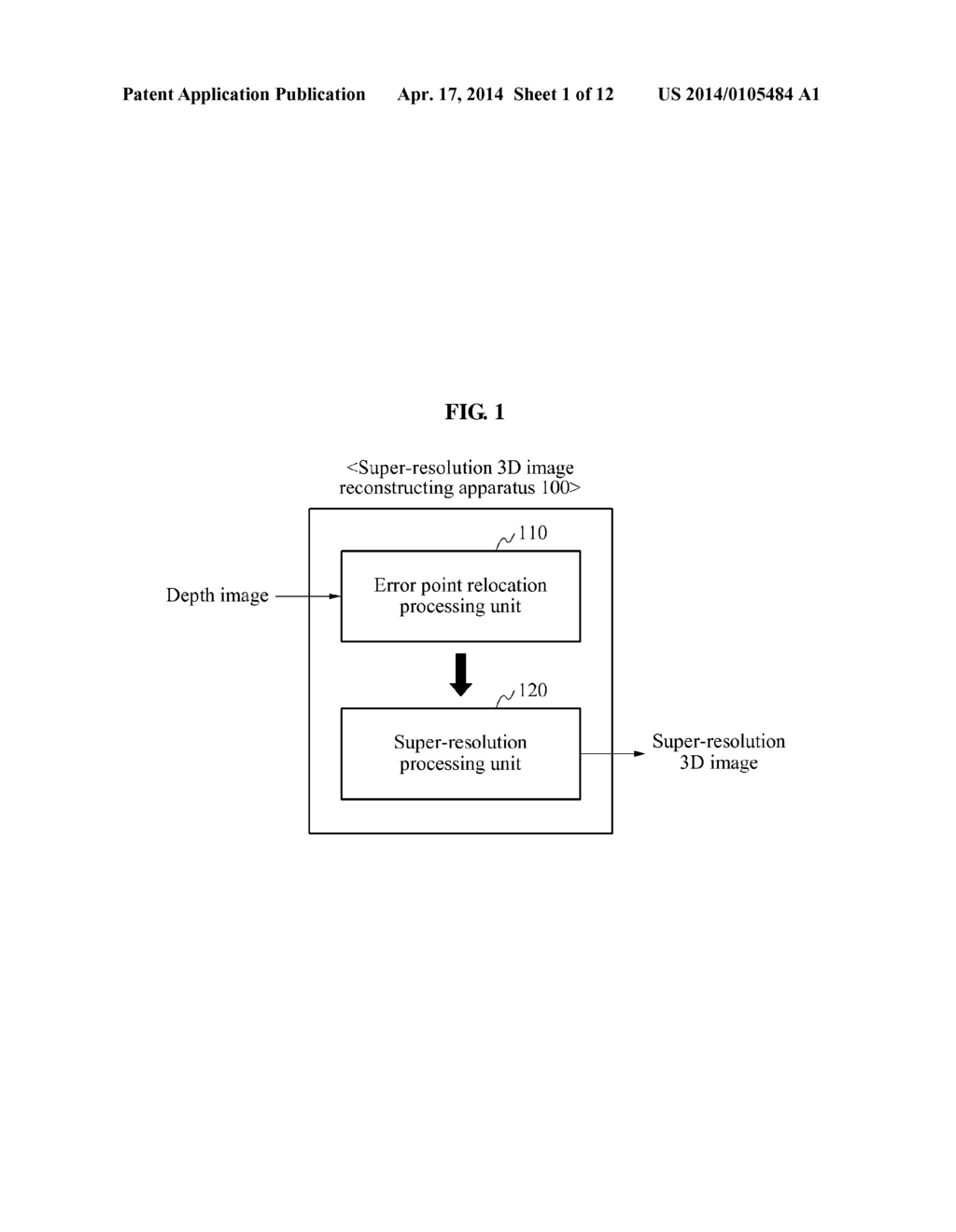 APPARATUS AND METHOD FOR RECONSTRUCTING SUPER-RESOLUTION THREE-DIMENSIONAL     IMAGE FROM DEPTH IMAGE - diagram, schematic, and image 02