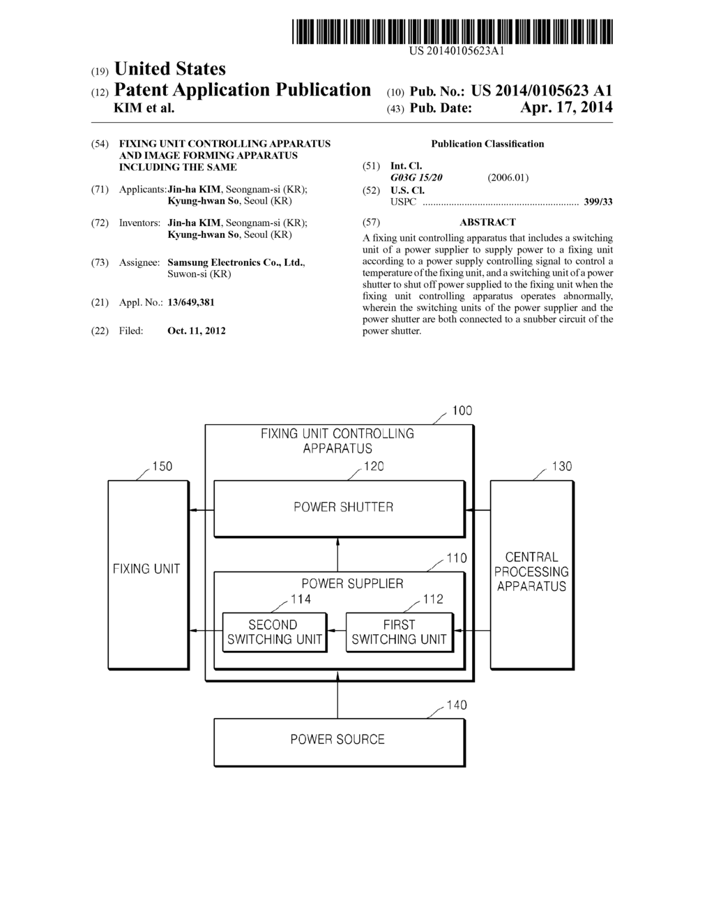 FIXING UNIT CONTROLLING APPARATUS AND IMAGE FORMING APPARATUS INCLUDING     THE SAME - diagram, schematic, and image 01