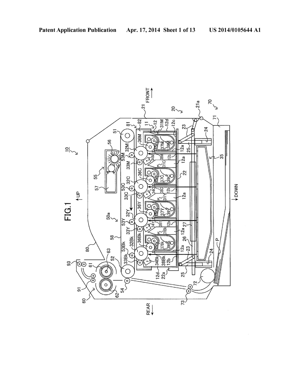 Image Forming Device Having Belt and Holder Holding Process Units - diagram, schematic, and image 02