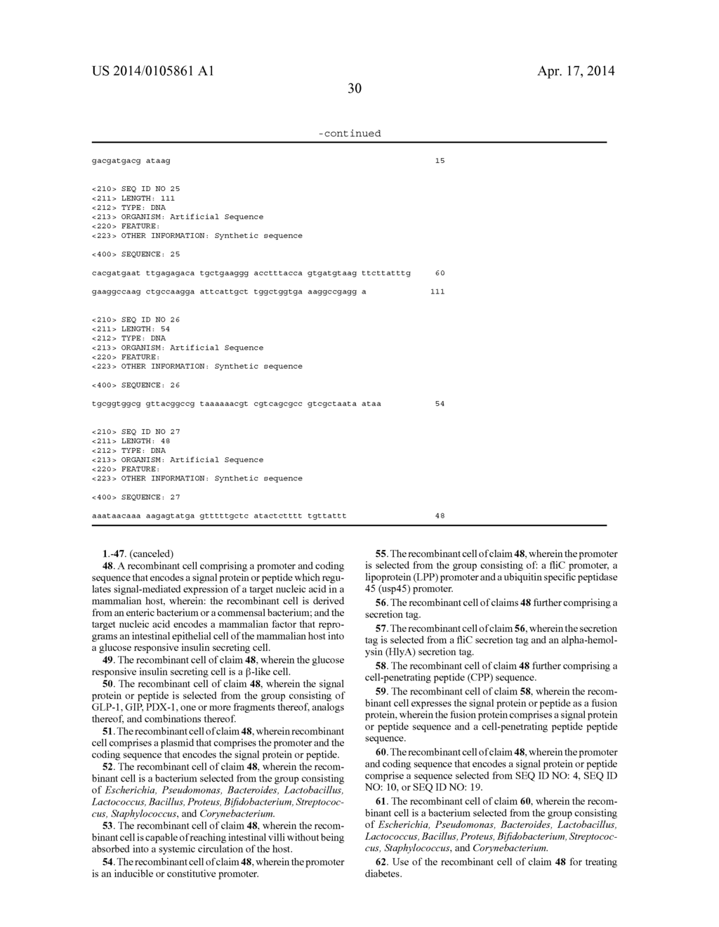 COMPOSITIONS AND METHODS FOR TREATING ENDOCRINE, GASTROINTESTINAL OR     AUTOIMMUNE DISORDERS - diagram, schematic, and image 54