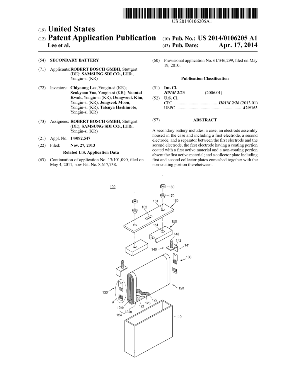 SECONDARY BATTERY - diagram, schematic, and image 01