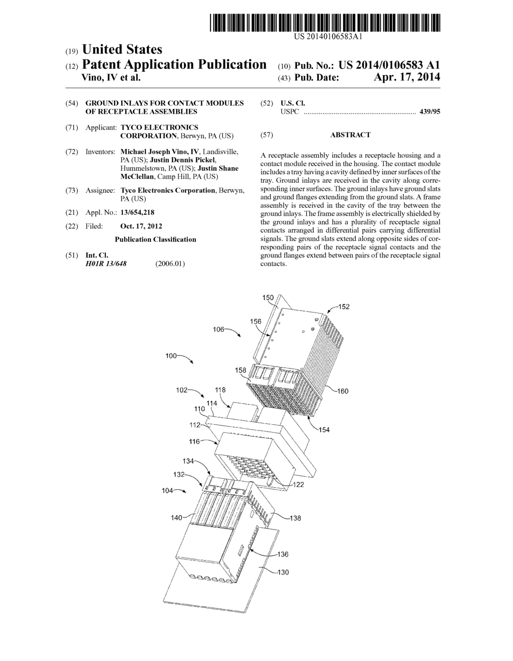 GROUND INLAYS FOR CONTACT MODULES OF RECEPTACLE ASSEMBLIES - diagram, schematic, and image 01