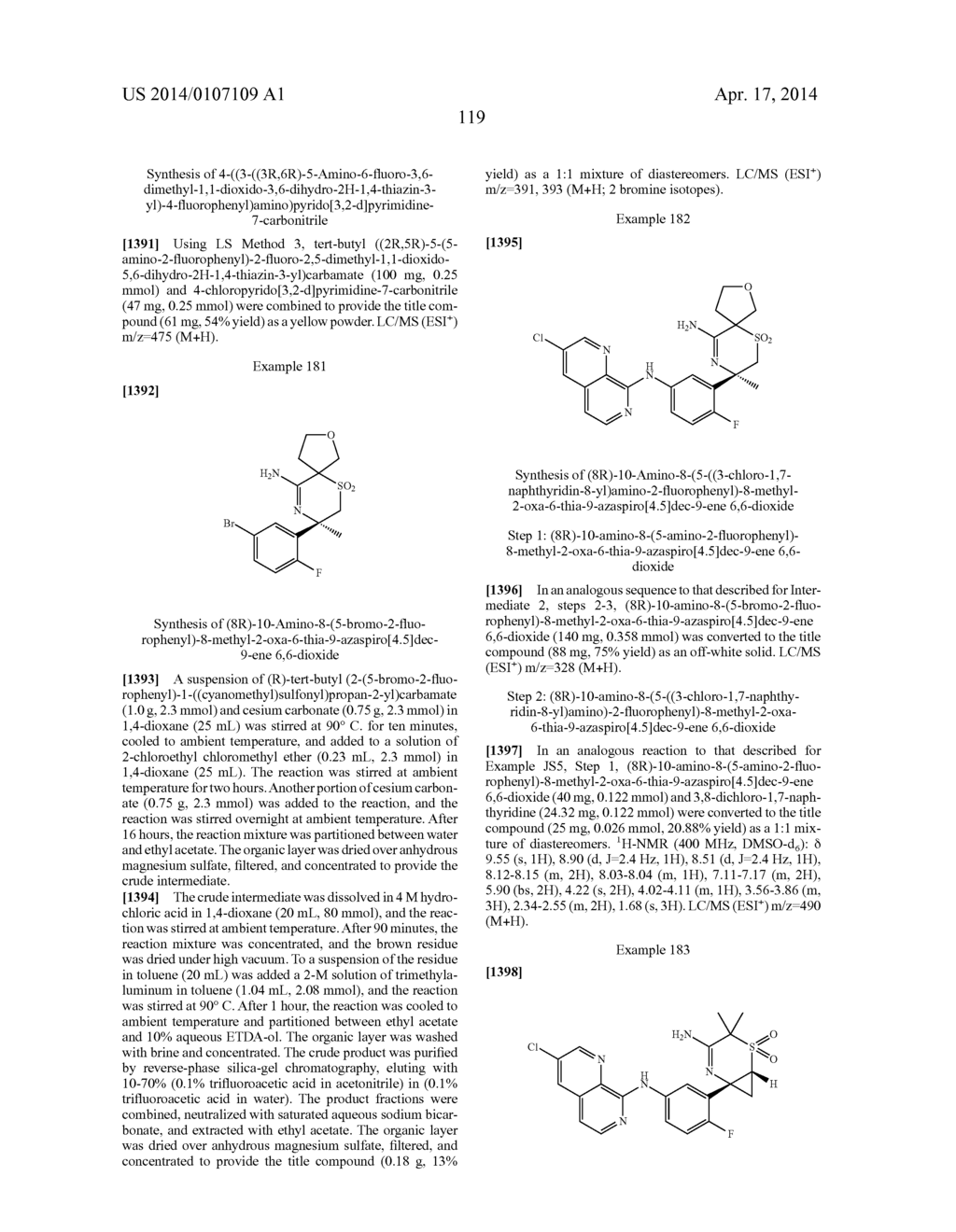 AMINO-DIHYDROTHIAZINE AND AMINO-DIOXIDO DIHYDROTHIAZINE COMPOUNDS AS     BETA-SECRETASE ANTAGONISTS AND METHODS OF USE - diagram, schematic, and image 120