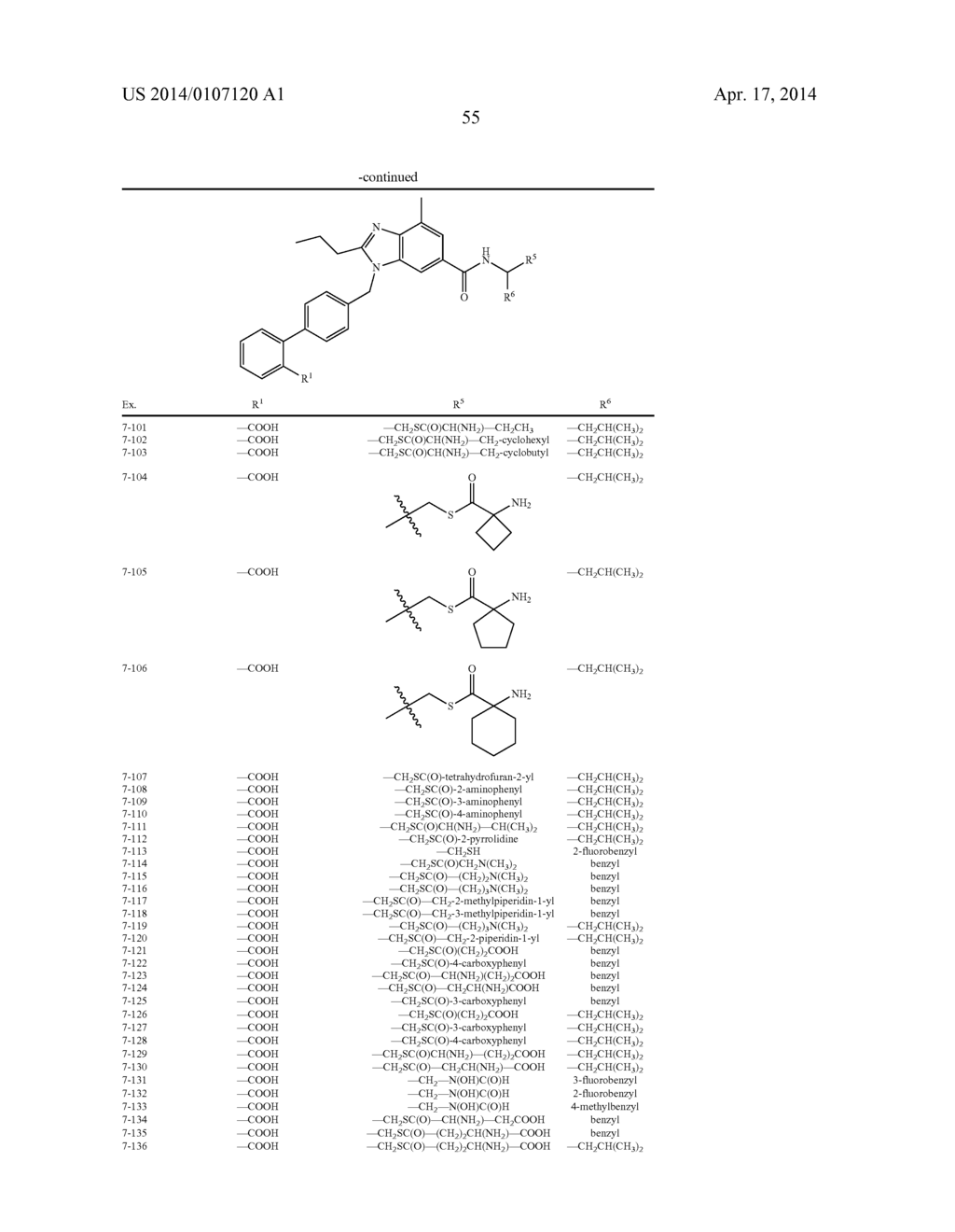 DUAL-ACTING BENZOIMIDAZOLE ANTIHYPERTENSIVE AGENTS - diagram, schematic, and image 56