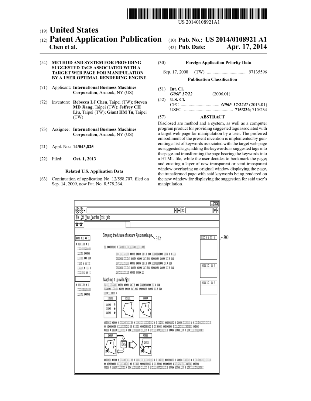 METHOD AND SYSTEM FOR PROVIDING SUGGESTED TAGS ASSOCIATED WITH A TARGET     WEB PAGE FOR MANIPULATION BY A USER OPTIMAL RENDERING ENGINE - diagram, schematic, and image 01