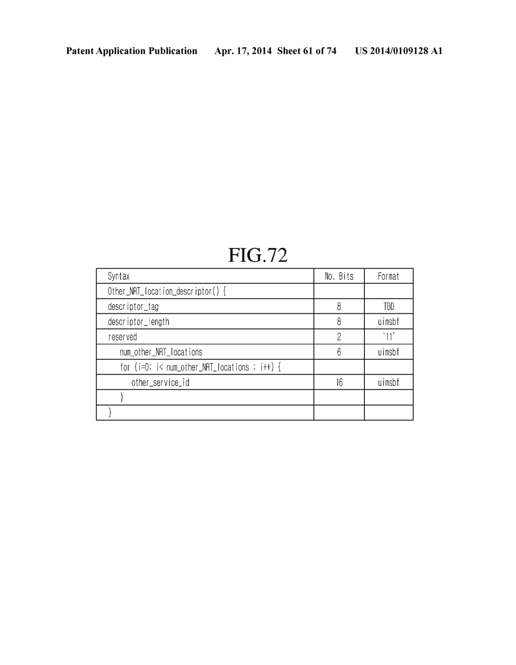 TRANSMISSION METHOD FOR BROADCAST SERVICE, RECEPTION METHOD THEREFOR, AND     RECEPTION APPARATUS THEREFOR - diagram, schematic, and image 62