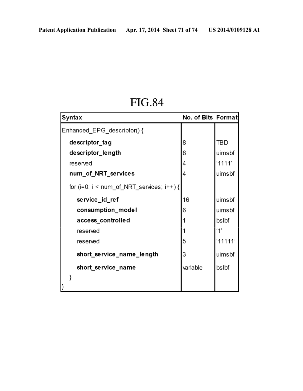 TRANSMISSION METHOD FOR BROADCAST SERVICE, RECEPTION METHOD THEREFOR, AND     RECEPTION APPARATUS THEREFOR - diagram, schematic, and image 72