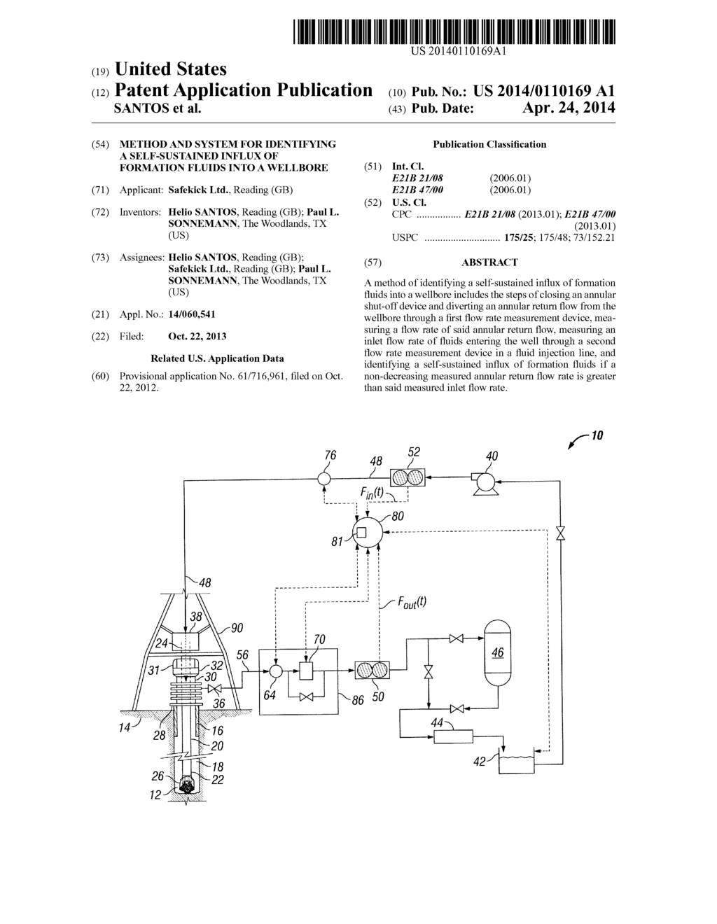 METHOD AND SYSTEM FOR IDENTIFYING A SELF-SUSTAINED INFLUX OF FORMATION     FLUIDS INTO A WELLBORE - diagram, schematic, and image 01