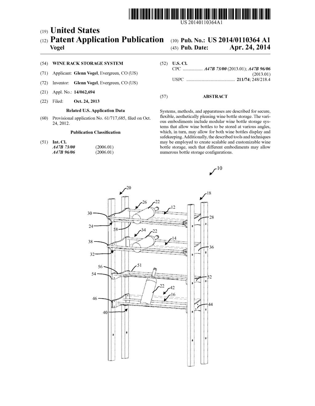 WINE RACK STORAGE SYSTEM - diagram, schematic, and image 01